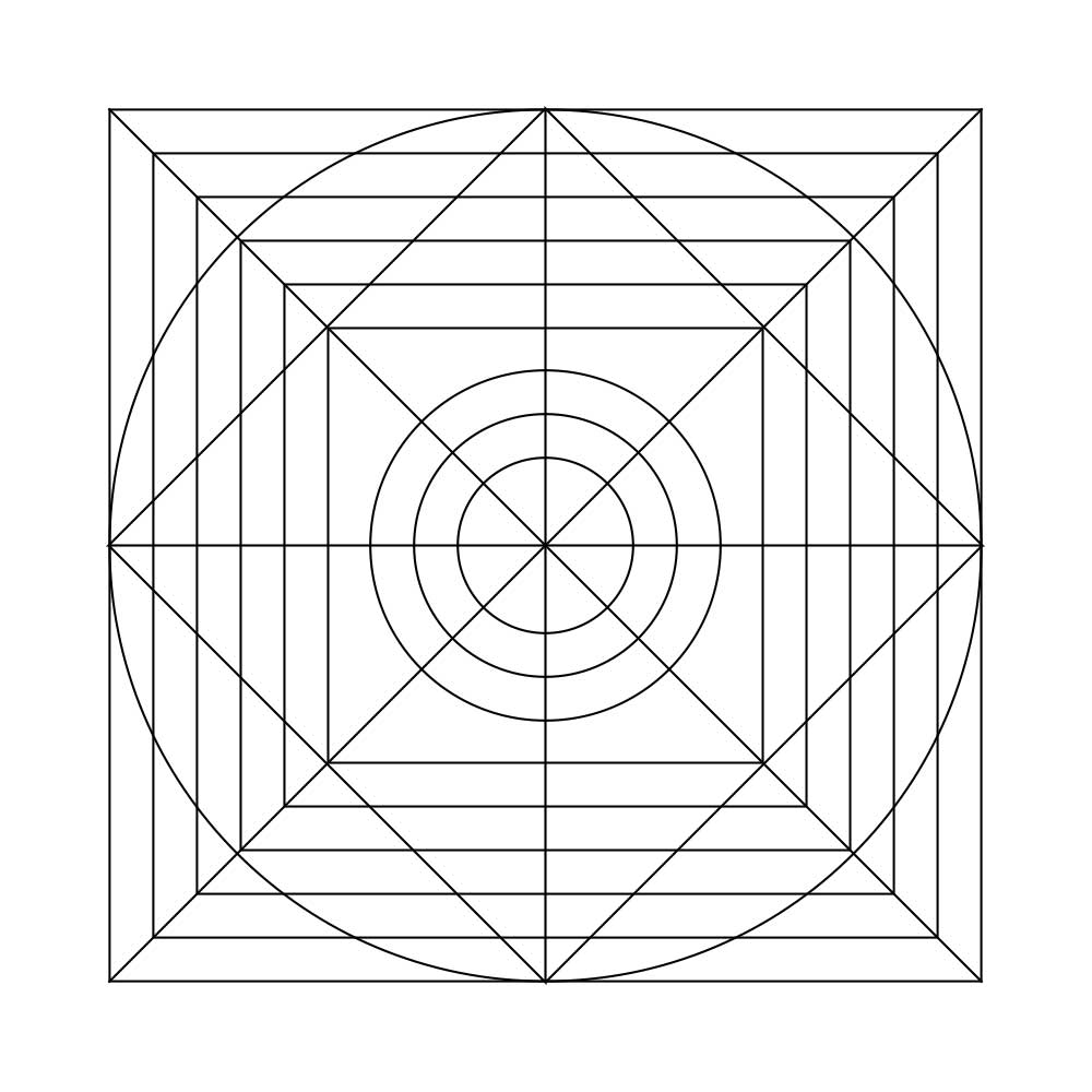 幾何学模様の塗り絵