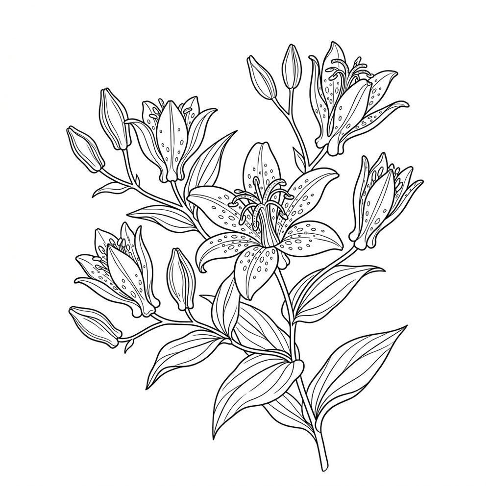 ホトトギスの花の塗り絵