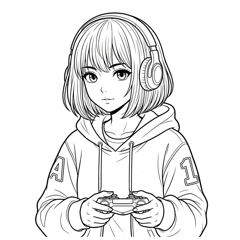 ゲームをする女の子